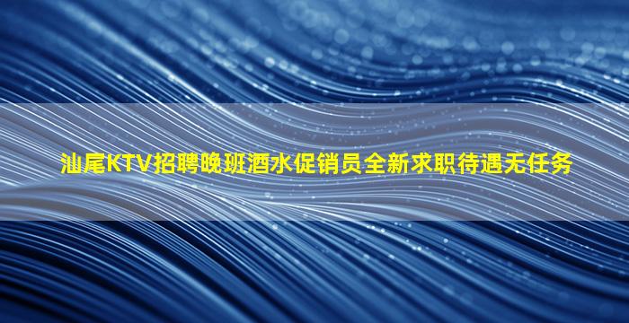 汕尾KTV招聘晚班酒水促销员全新求职待遇无任务